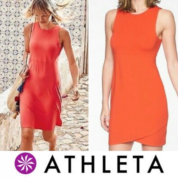 Athleta Dresses & Skirts - Athleta  La Palma Dress Coral Red UPF 50+ Womens XS Athleisure Lightweight